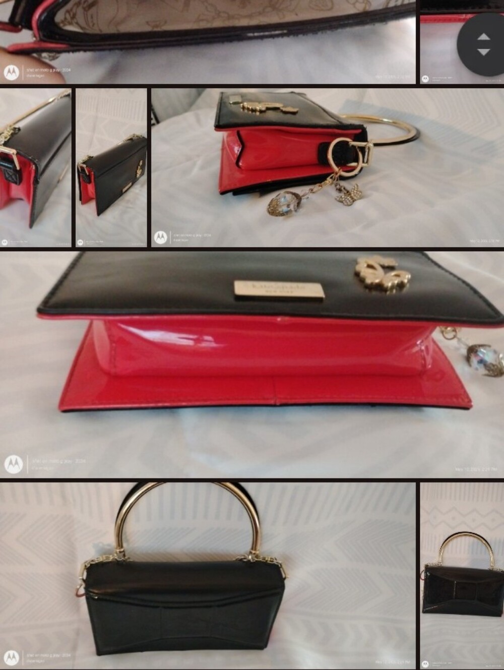 Kate Spade New York Patton Leather Upcycled Novelty Bag Gold Tone Hardware - Picture 2 of 15